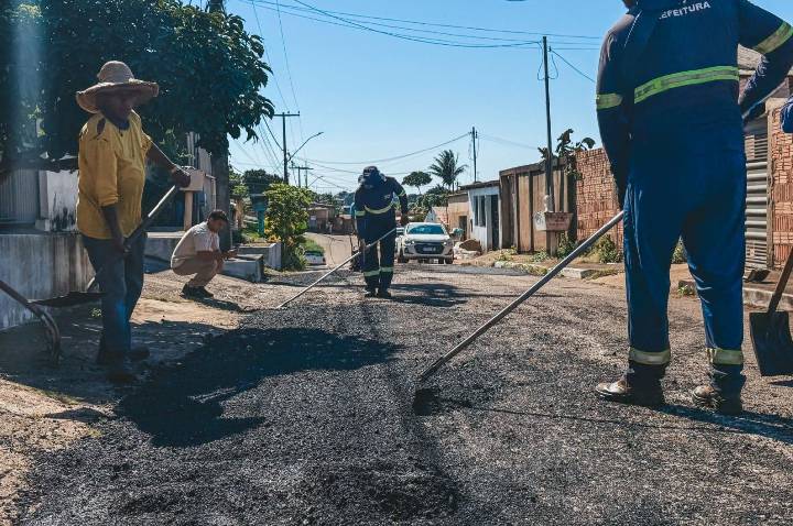 Bairro São João Batista recebe intervenção asfáltica da prefeitura