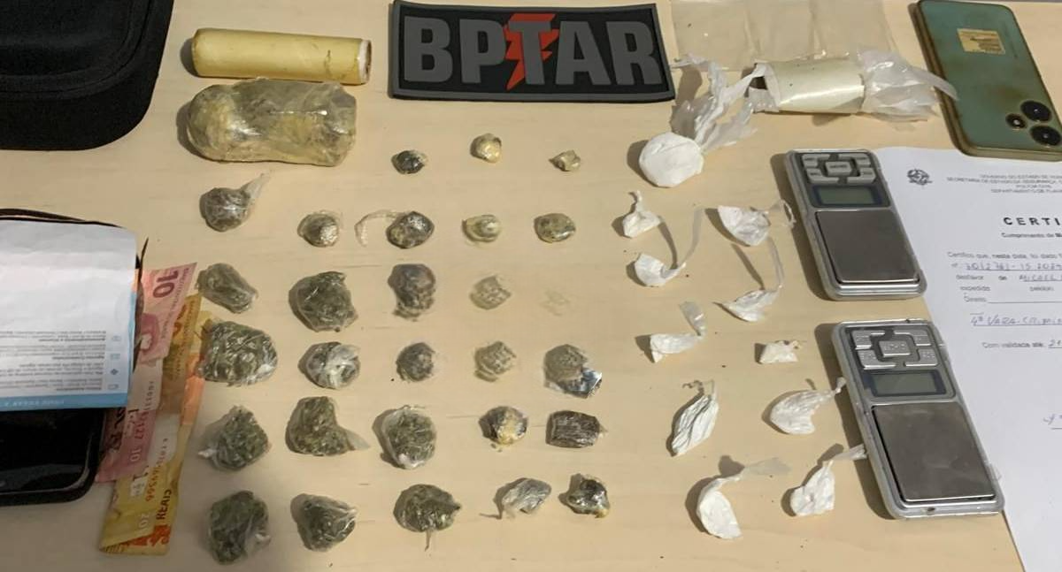 BPTAR prende “Mano sem Simpatia do CV” e comparsa com drogas em Porto Velho