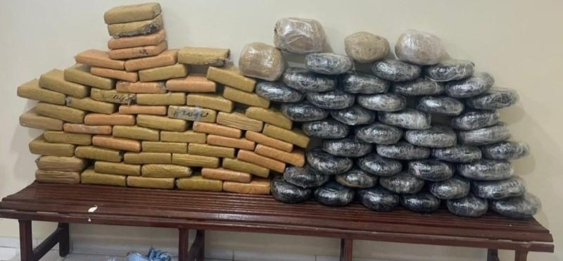 Operação integrada da PM, PRF e Exército apreende mais de 100 kg de droga em Primavera