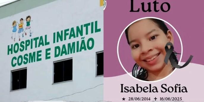 Menina de 10 anos morre após quatro meses internada sem medicação em Porto Velho