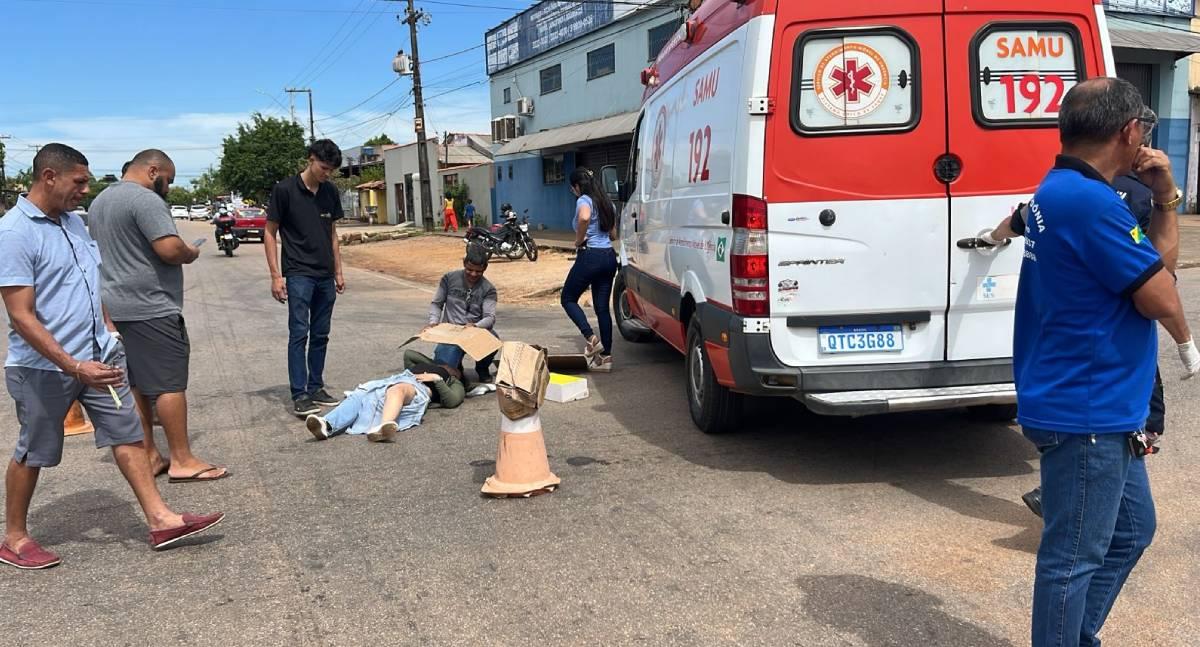 Motociclista sofre fratura na perna em acidente de trânsito no Bairro Embratel