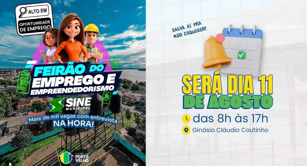 Feirão do Emprego em Porto Velho tem mais de mil vagas e apoio para montar currículo na hora
