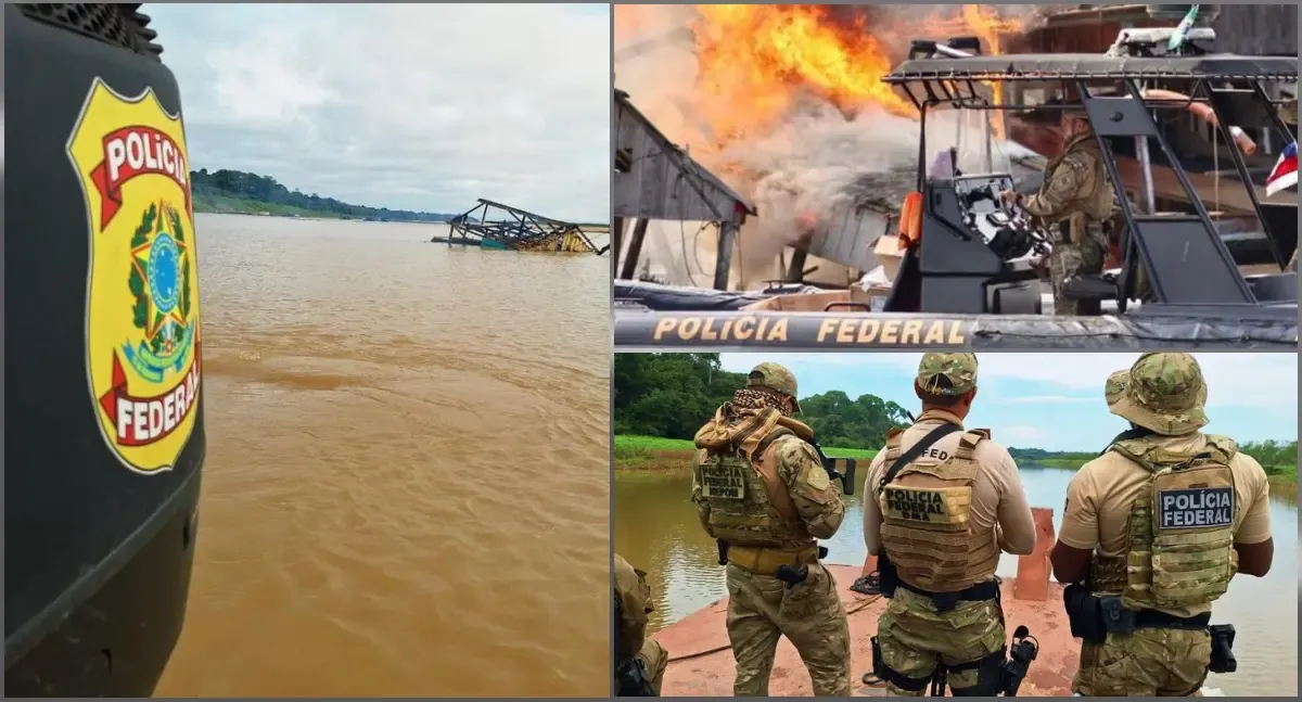 Operação Leviatã: PF destrói 138 embarcações usadas no garimpo ilegal em Rondônia