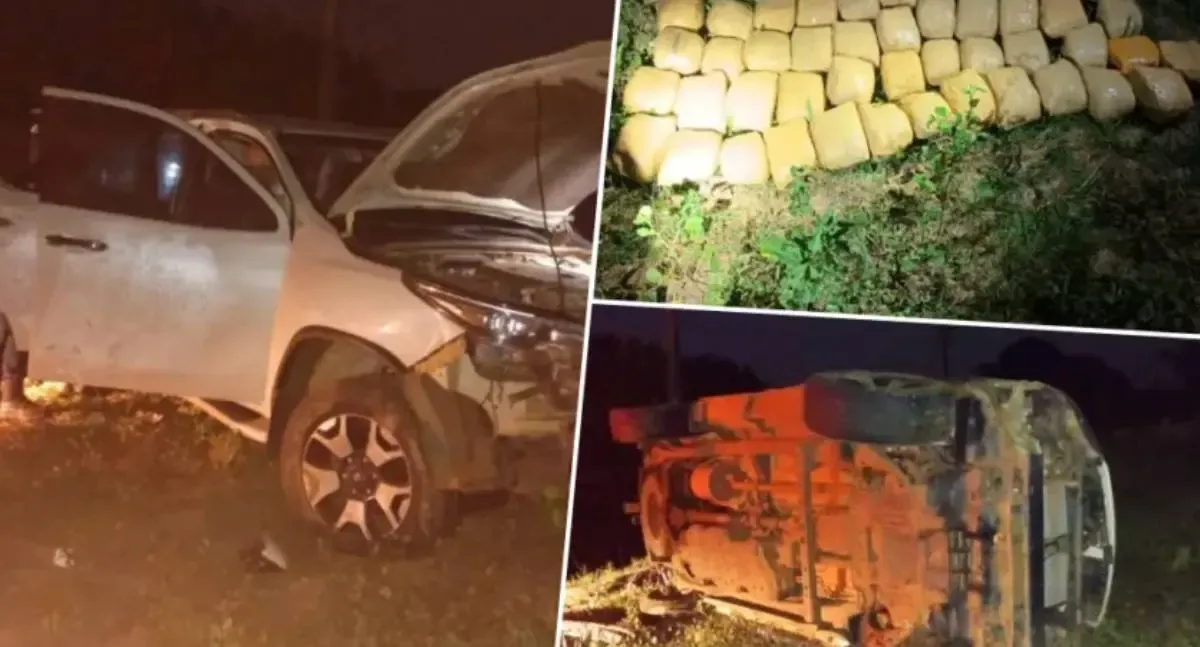 Motorista capota caminhonete com 24 kg de drogas na RO-010 e é preso em flagrante