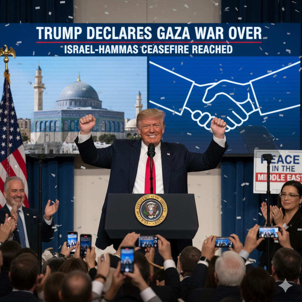 Trump anuncia fim da guerra em Gaza após acordo de cessar-fogo entre Israel e Hamas