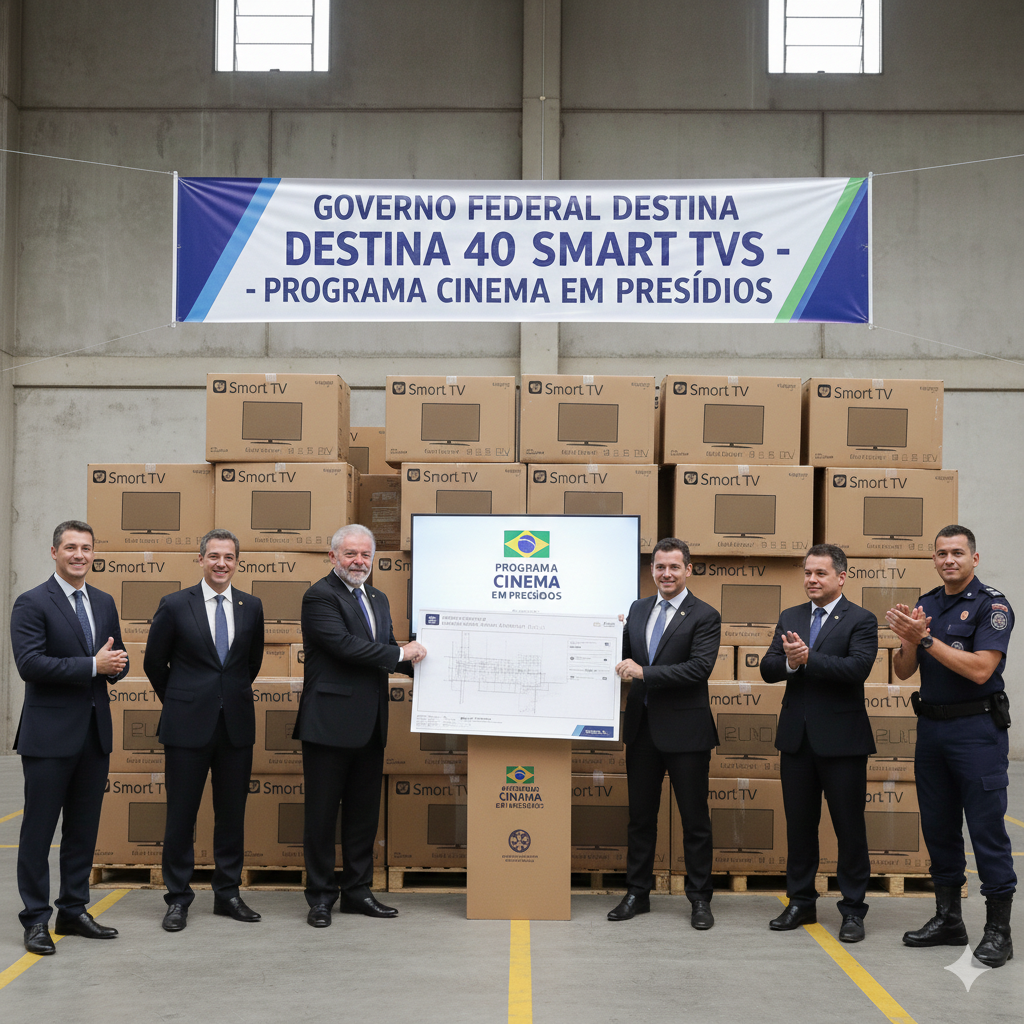 Governo federal destina 40 Smart TVs para programa de cinema em presídios