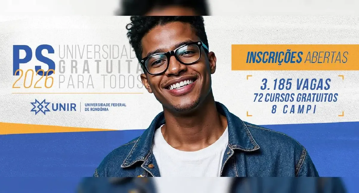 UNIR: inscrições abertas para o PS 2026 com 3.185 vagas