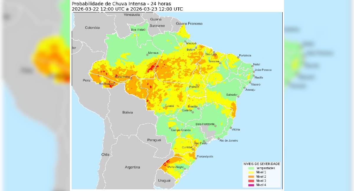 Chuvas intensas atingem Rondônia no início da semana
