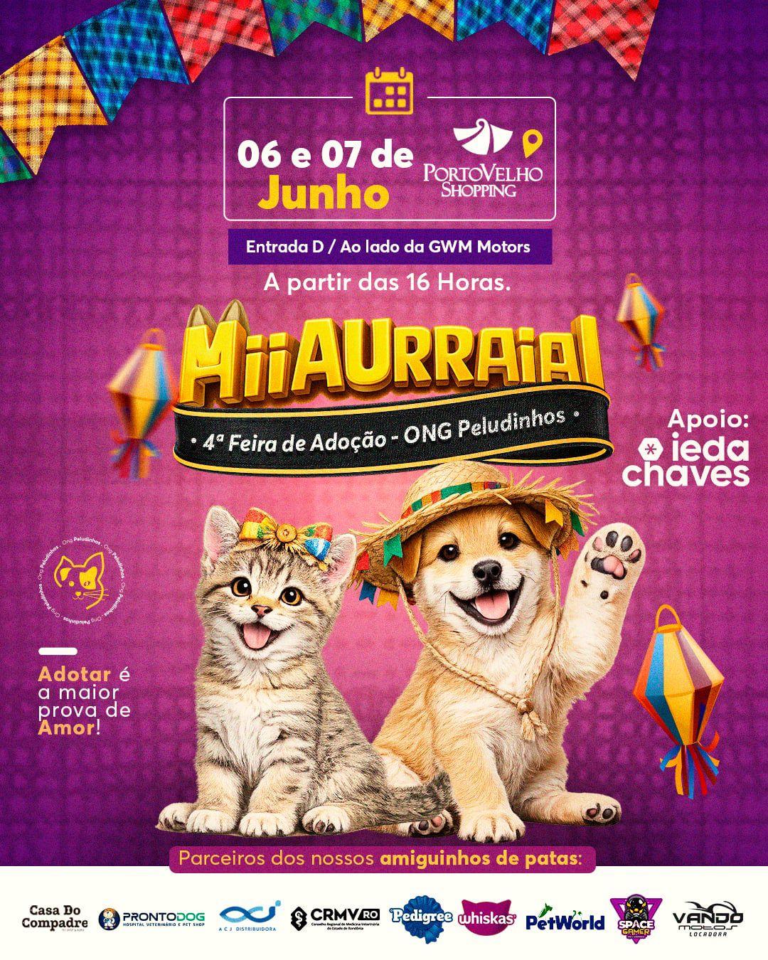 Porto Velho Shopping recebe feira de adoção com cães e gatos em busca de um novo lar
