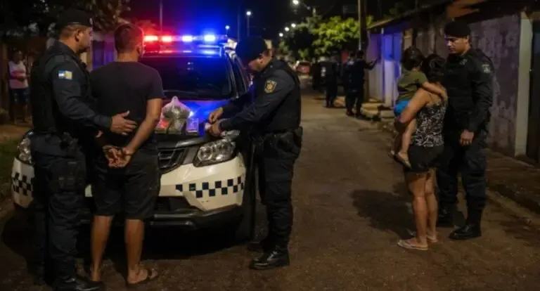 Jovem é preso por tráfico de drogas após tentativa de fuga com criança no colo em Porto Velho